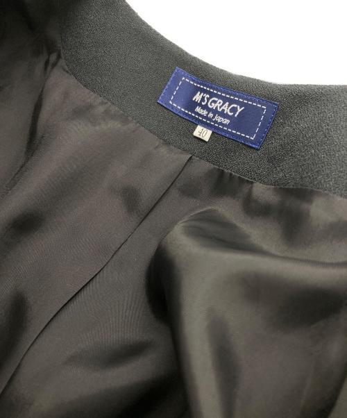 M'S GRACY（エムズグレイシー）M'S GRACY (エムズグレイシー) リボン付ツイードコート ホワイト サイズ:40 未使用品の古着・服飾アイテム