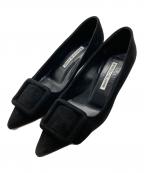 Manolo Blahnikマノロブラニク）の古着「スウェードパンプス」｜ブラック