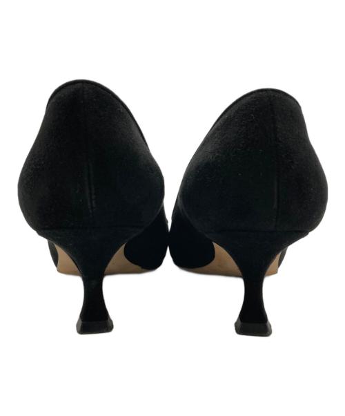 Manolo Blahnik（マノロブラニク）Manolo Blahnik (マノロブラニク) スウェードパンプス ブラック サイズ:34 1/2の古着・服飾アイテム