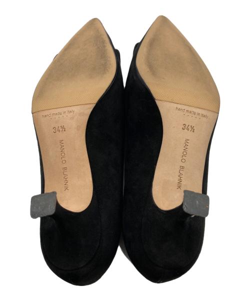 Manolo Blahnik（マノロブラニク）Manolo Blahnik (マノロブラニク) スウェードパンプス ブラック サイズ:34 1/2の古着・服飾アイテム