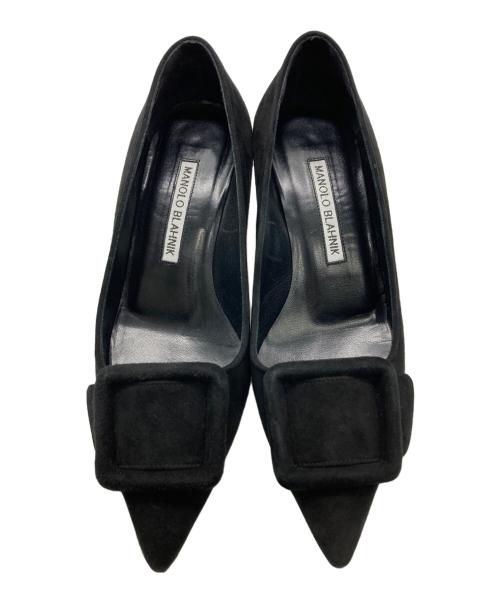 Manolo Blahnik（マノロブラニク）Manolo Blahnik (マノロブラニク) スウェードパンプス ブラック サイズ:34 1/2の古着・服飾アイテム