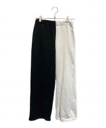 SHISHIKUI（シシクイ）の古着「バイカラースウェットパンツ」｜ブラック×ホワイト