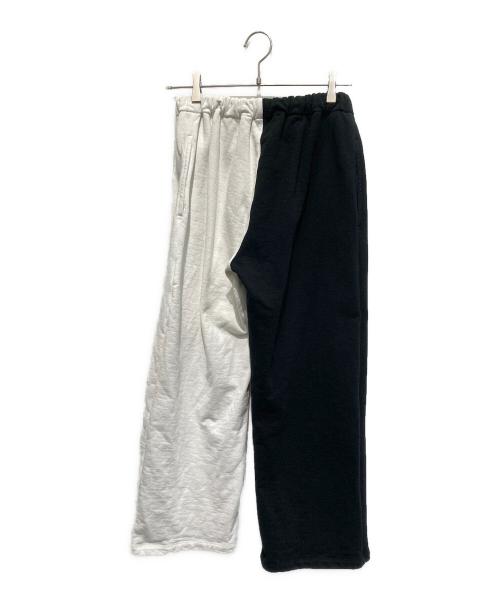SHISHIKUI（シシクイ）SHISHIKUI (シシクイ) バイカラースウェットパンツ ブラック×ホワイト サイズ:Fの古着・服飾アイテム