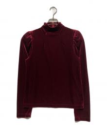noir kei ninomiya（ノワール ケイ ニノミヤ）の古着「ストレッチベルベットハイネックカットソー」｜ワインレッド