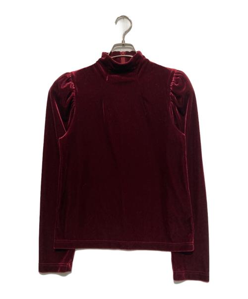 noir kei ninomiya（ノワール ケイ ニノミヤ）noir kei ninomiya (ノワール ケイ ニノミヤ) ストレッチベルベットハイネックカットソー ワインレッド サイズ:XSの古着・服飾アイテム