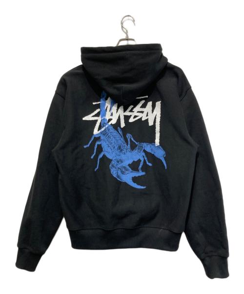 stussy（ステューシー）stussy (ステューシー) Scorpion Zip Hoodie/ジップパーカー ブラック サイズ:Lの古着・服飾アイテム