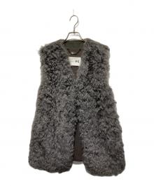 manzoni24（マンゾーニ24）の古着「ムートン×ラビットファーベスト」｜グレー
