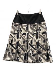 PRADA（プラダ）の古着「ボックスプリーツスカート」｜ブラック×ベージュ