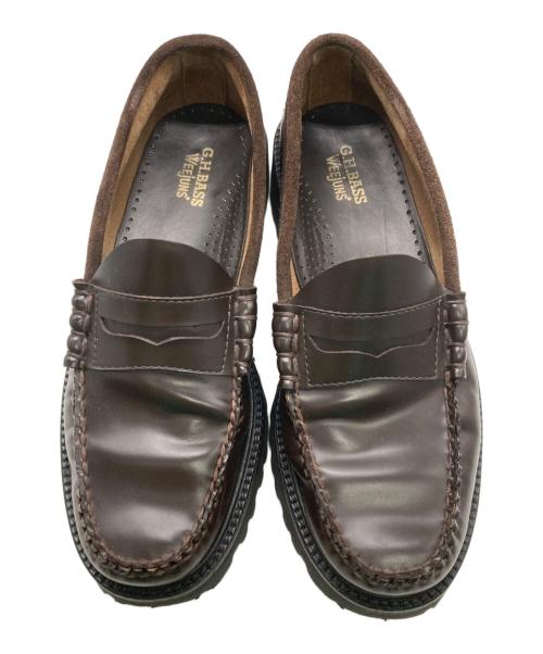 G.H.BASS（ジーエイチバス）G.H.BASS (ジーエイチバス) JOURNAL STANDARD (ジャーナルスタンダード) 別注 トーナルコンビネーションローファースウェード切替 ブラウン サイズ:8の古着・服飾アイテム