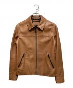 COACHコーチ）の古着「シングルレザ‐ジャケット」｜ブラウン