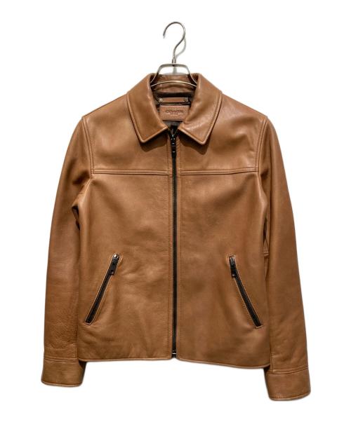 COACH（コーチ）COACH (コーチ) シングルレザ‐ジャケット ブラウン サイズ:XSの古着・服飾アイテム