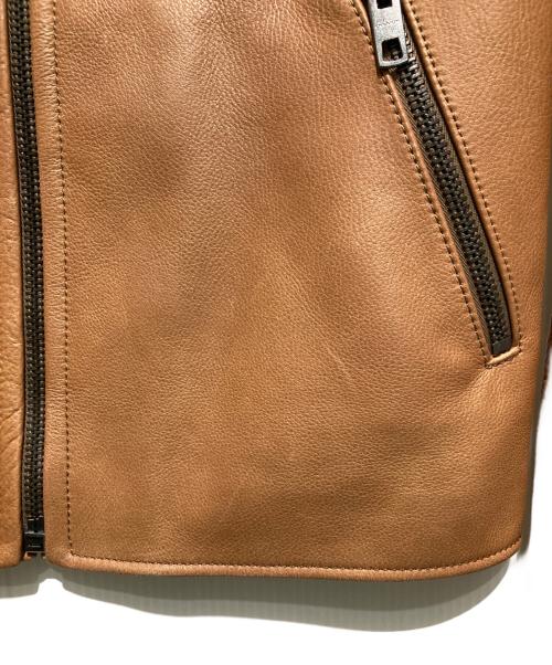 COACH（コーチ）COACH (コーチ) シングルレザ‐ジャケット ブラウン サイズ:XSの古着・服飾アイテム