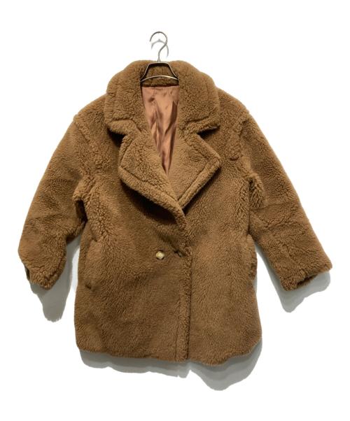 LiLi Rena（リリレナ）LiLi Rena (リリレナ) ウール テディ ショート丈 コート ブラウン サイズ:Freeの古着・服飾アイテム