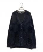 BLACK LABEL CRESTBRIDGEブラックレーベル クレストブリッジ）の古着「シャドーチェックシャギーニットカーディガン」｜ブラック