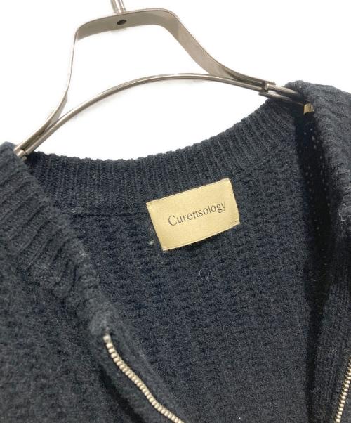 Curensology（カレンソロジー）Curensology (カレンソロジー) リョウアゼジップカーディガン/ニットカーディガン ブラック サイズ:Freeの古着・服飾アイテム