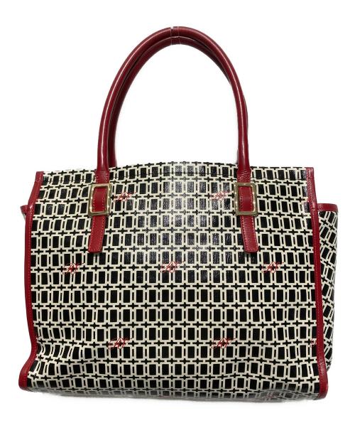 Roger Vivier（ロジェ ヴィヴィエ）Roger Vivier (ロジェ ヴィヴィエ) 総柄トートバッグ レッド×ブラックの古着・服飾アイテム