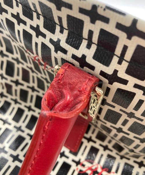 Roger Vivier（ロジェ ヴィヴィエ）Roger Vivier (ロジェ ヴィヴィエ) 総柄トートバッグ レッド×ブラックの古着・服飾アイテム