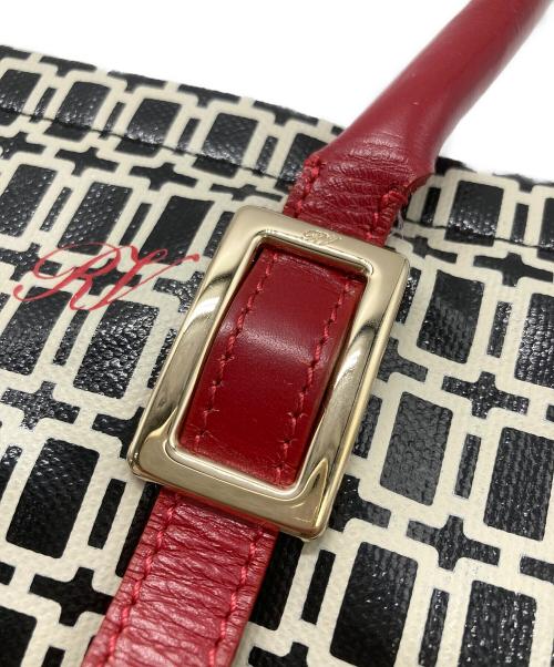 Roger Vivier（ロジェ ヴィヴィエ）Roger Vivier (ロジェ ヴィヴィエ) 総柄トートバッグ レッド×ブラックの古着・服飾アイテム