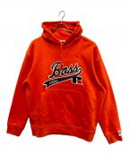 BOSS HUGO BOSS×RUSSELL ATHLETICボス ヒューゴボス×ラッセルアスレチック）の古着「刺繍パーカー」｜オレンジ