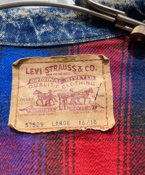 LEVI'S（リーバイス）LEVI'S (リーバイス) ネル付デニムジャケット スカイブルー サイズ:Lの古着・服飾アイテム