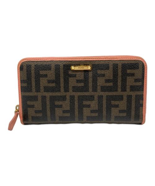 FENDI（フェンディ）FENDI (フェンディ) ズッカ長財布 ブラウン×ピンク サイズ:不明の古着・服飾アイテム