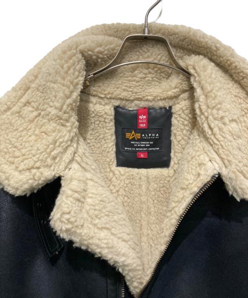 ALPHA（アルファ）ALPHA (アルファ) フェイクムートンフライトジャケット ブラック サイズ:XLの古着・服飾アイテム
