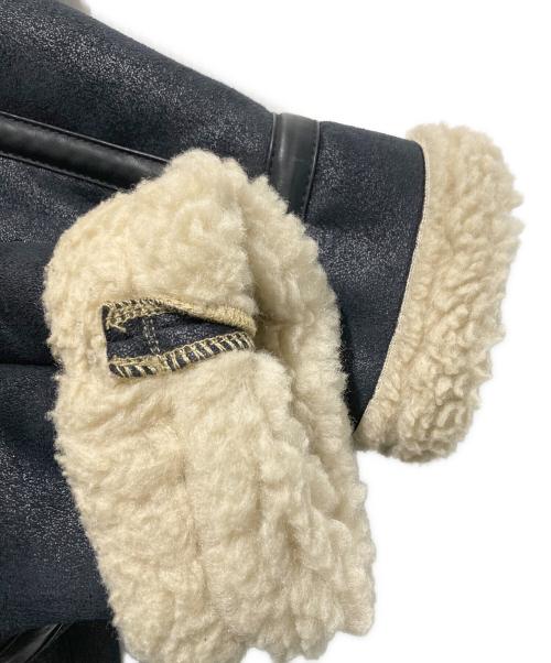 ALPHA（アルファ）ALPHA (アルファ) フェイクムートンフライトジャケット ブラック サイズ:XLの古着・服飾アイテム