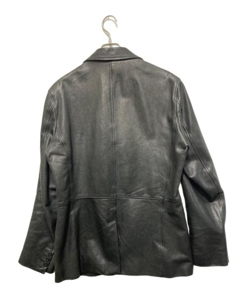 EMPORIO ARMANI（エンポリオ アルマーニ）EMPORIO ARMANI (エンポリオアルマーニ) レザージャケット ブラック サイズ:54の古着・服飾アイテム