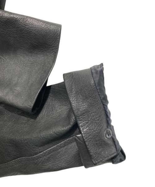 EMPORIO ARMANI（エンポリオ アルマーニ）EMPORIO ARMANI (エンポリオアルマーニ) レザージャケット ブラック サイズ:54の古着・服飾アイテム