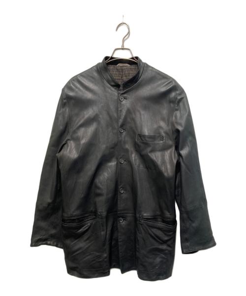 PAPAS（パパス）PAPAS (パパス) ラムレザージャケット ブラック サイズ:Lの古着・服飾アイテム