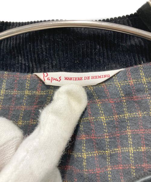 PAPAS（パパス）PAPAS (パパス) ラムレザージャケット ブラック サイズ:Lの古着・服飾アイテム