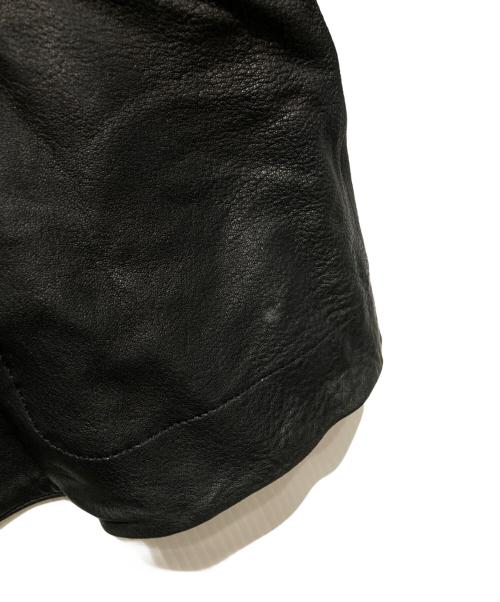 PAPAS（パパス）PAPAS (パパス) ラムレザージャケット ブラック サイズ:Lの古着・服飾アイテム