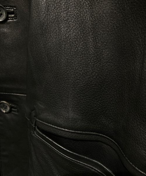 PAPAS（パパス）PAPAS (パパス) ラムレザージャケット ブラック サイズ:Lの古着・服飾アイテム