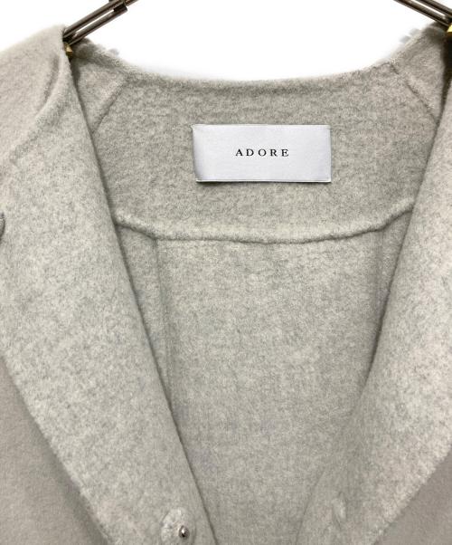 ADORE（アドーア）ADORE (アドーア) 2TONEリバーノーカラーコート グレー サイズ:38の古着・服飾アイテム