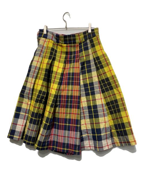 COMME des GARCONS（コムデギャルソン）COMME des GARCONS (コムデギャルソン) チェックスカート イエロー サイズ:Sの古着・服飾アイテム