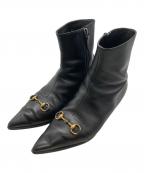 GUCCIグッチ）の古着「サイドジップビットブーツ」｜ブラック
