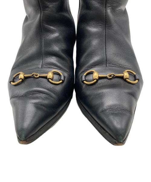 GUCCI（グッチ）GUCCI (グッチ) サイドジップビットブーツ ブラック サイズ:37 1/2の古着・服飾アイテム