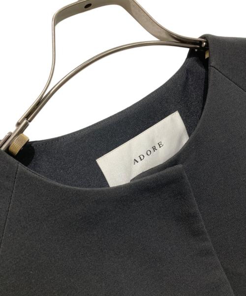 ADORE（アドーア）ADORE (アドーア) ノーカラージャケット ブラック サイズ:38の古着・服飾アイテム