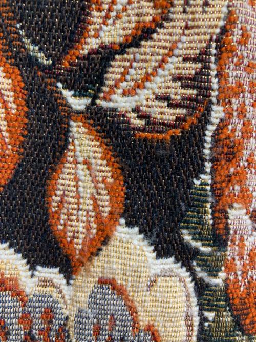 ESTNATION（エストネーション）ESTNATION (エストネーション) 花柄ジャガードコート ブラック×ブラウン サイズ:38の古着・服飾アイテム