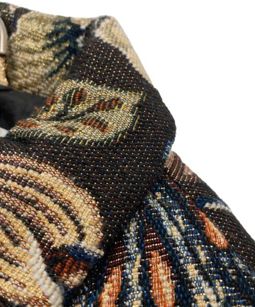 ESTNATION（エストネーション）ESTNATION (エストネーション) 花柄ジャガードコート ブラック×ブラウン サイズ:38の古着・服飾アイテム