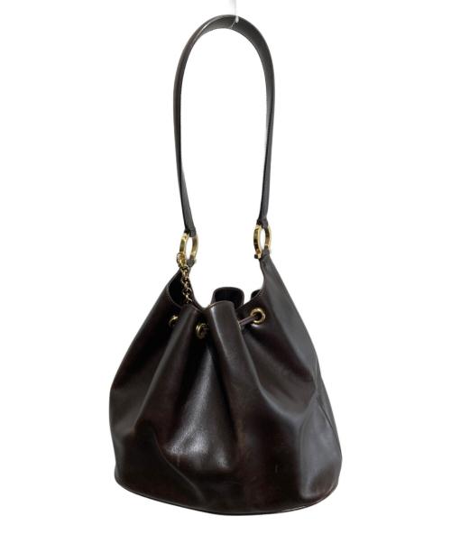 Salvatore Ferragamo（サルヴァトーレ フェラガモ）Salvatore Ferragamo (サルヴァトーレ フェラガモ) 巾着型 ショルダーバッグ ブラウンの古着・服飾アイテム