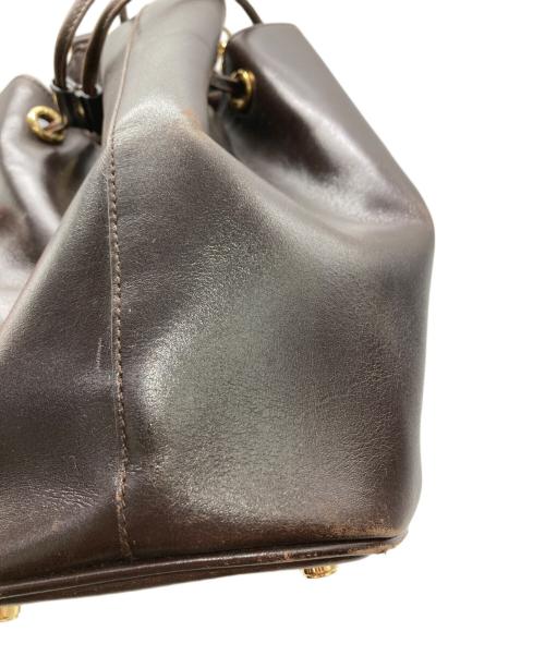 Salvatore Ferragamo（サルヴァトーレ フェラガモ）Salvatore Ferragamo (サルヴァトーレ フェラガモ) 巾着型 ショルダーバッグ ブラウンの古着・服飾アイテム