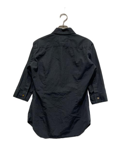 Vivienne Westwood man（ヴィヴィアン ウェストウッド マン）Vivienne Westwood man (ヴィヴィアン ウェストウッド マン) 7分袖オーブ刺繍シャツ ブラック サイズ:40の古着・服飾アイテム