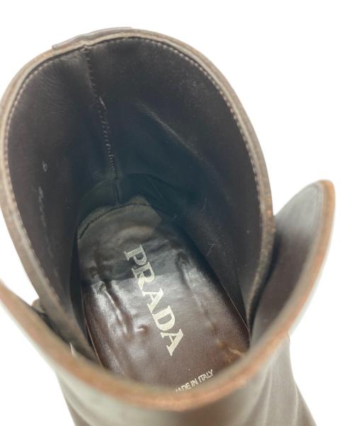 PRADA（プラダ）PRADA (プラダ) レザーブーツ ブラウン サイズ:6の古着・服飾アイテム