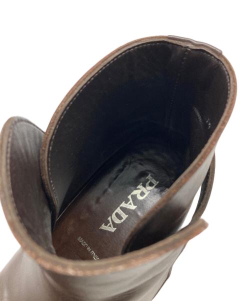 PRADA（プラダ）PRADA (プラダ) レザーブーツ ブラウン サイズ:6の古着・服飾アイテム