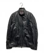EDIFICEエディフィス）の古着「シープスキンシングルレザージャケット」｜ブラック