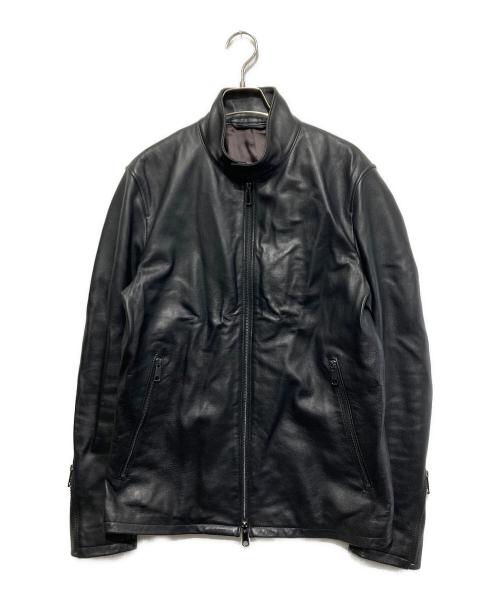 EDIFICE（エディフィス）EDIFICE (エディフィス) シープスキンシングルレザージャケット ブラック サイズ:Lの古着・服飾アイテム