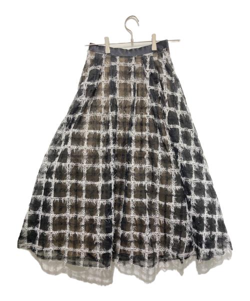 CELFORD（セルフォード）CELFORD (セルフォード) バリエーションチュールフレアスカート ブラック サイズ:36の古着・服飾アイテム