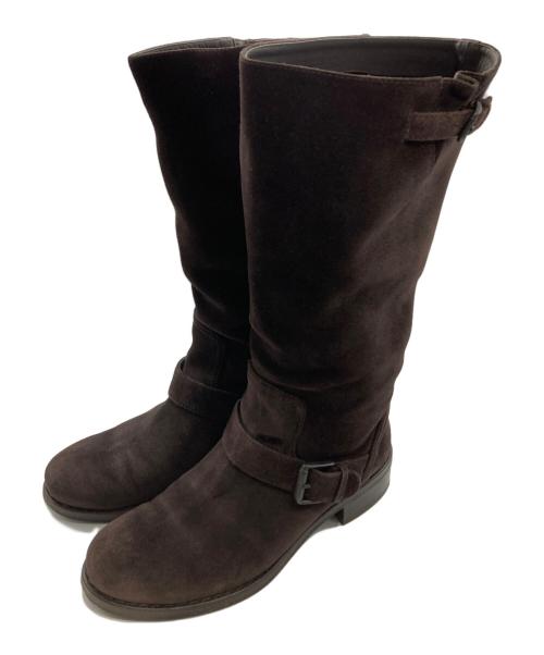 BOTTEGA VENETA（ボッテガベネタ）BOTTEGA VENETA (ボッテガベネタ) スウェードロングブーツ ブラウン サイズ:371/2の古着・服飾アイテム