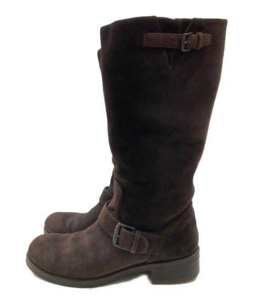 BOTTEGA VENETA（ボッテガベネタ）BOTTEGA VENETA (ボッテガベネタ) スウェードロングブーツ ブラウン サイズ:371/2の古着・服飾アイテム